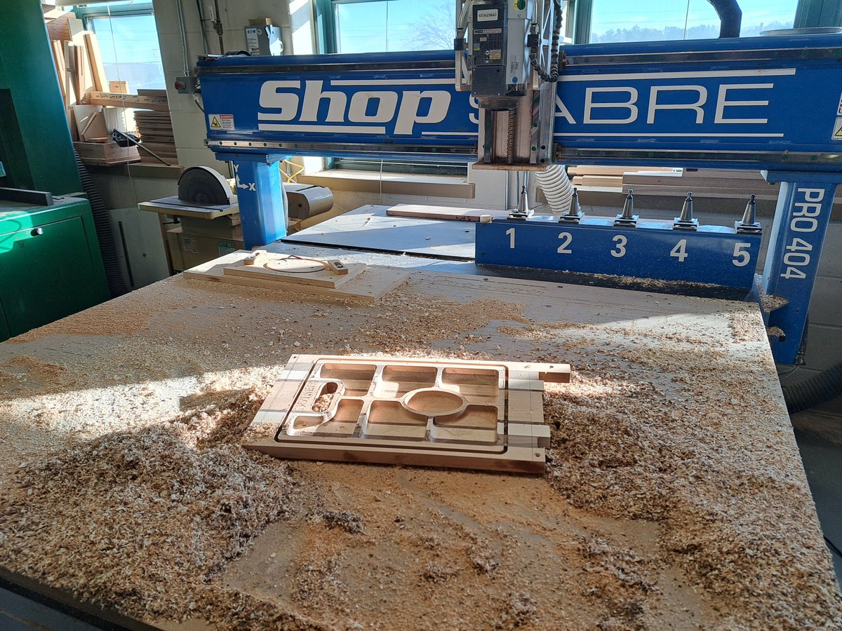 Finished charcuterie board...and a lot of sawdust! #woodworking #woodworkingeducation #woodshop