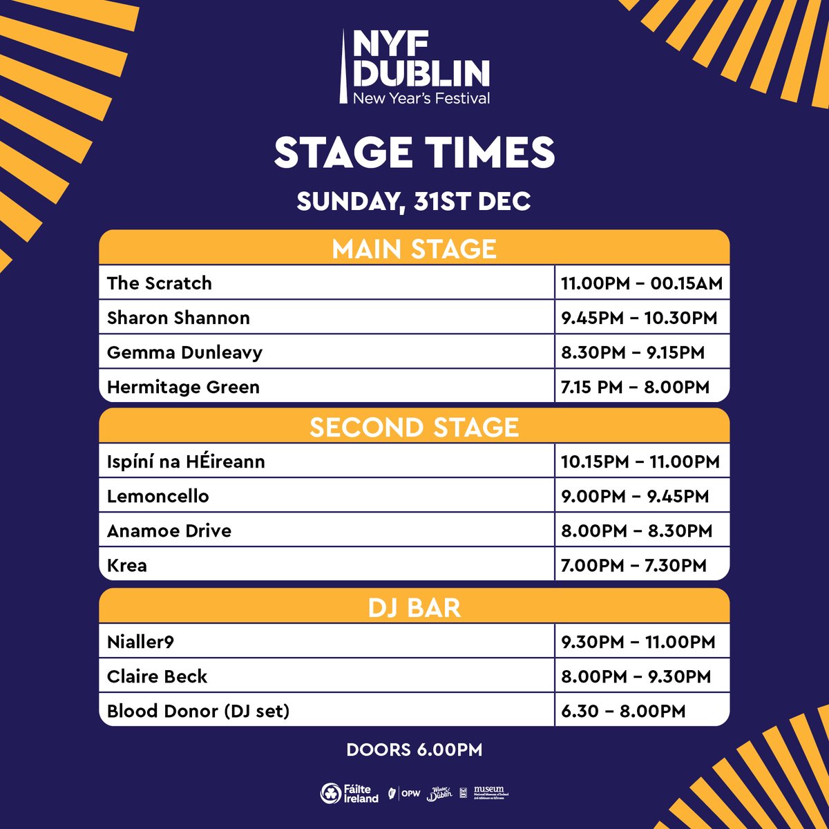🎆 New Year's Eve is upon us! Today’s events are: ⭕️ @NMIreland Collins Barracks & Dublin Castle await! 🙌 Join us for an epic day as we welcome 2024 with open arms! #TheOnlyPlaceToBe #NYFDublin