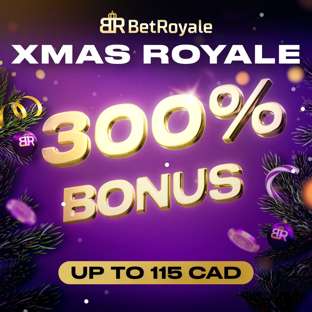 🏰 Step into the Xmas Royale Castle 

👑 Claim your throne with a majestic 300% bonus up to 115 CAD on your deposit. 

🎄Let the festive winnings roll in! 

#CastleOfWins #RoyalXmasBonus #depositbonus