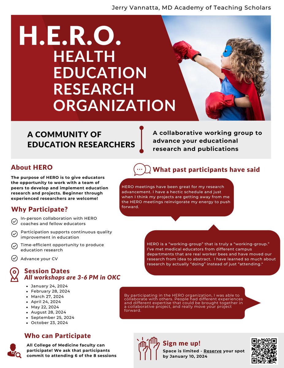 OUCOMfaculty's tweet image. Getting started in your educational research? Check out the ATS HERO community. Workshops starting in January 2024!