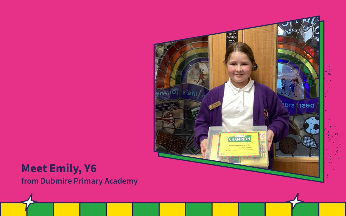 Reading Solutions UK (@readsolutionsuk) on Twitter photo <a href="/wyndham_academy/">Wyndham Spencer Academy</a> Meet our Reading Plus Champions...
โจWe are pleased to announce our final Champion, Emily โ a Year 6 student from Dubmire Primary Academy!
โEmily has an inquisitive mind and asks thoughtful questions from what she has read. Her ambitious work ethos has enabled her to gain <a href="/wyndham_academy/">Wyndham Spencer Academy</a> Meet our Reading Plus Champions...
โจWe are pleased to announce our final Champion, Emily โ a Year 6 student from Dubmire Primary Academy!
โEmily has an inquisitive mind and asks thoughtful questions from what she has read. Her ambitious work ethos has enabled her to gain