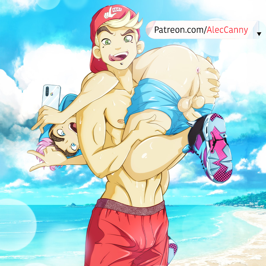 these two brothers are just having some fun at the beach teasing each other lol #nsfw