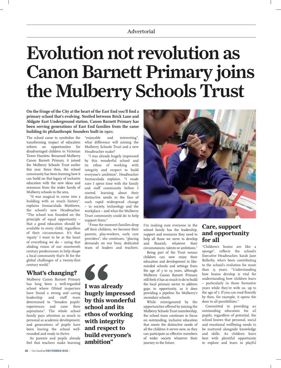 Exciting news! 🌟 @MulberryCB is making headlines in #OurEastEnd! 📰 Read about our exciting journey in the latest issue. We're so proud of the school's achievements and its commitment to providing a world-class education. Access the full article here 👉 bit.ly/4as7kgg