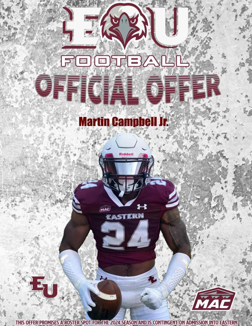 After a great conversation with @Coach_Crock I am blessed to receive an from eastern university! @EUEaglesFB @BretStover @PaFootballNews @UpperDublinFB