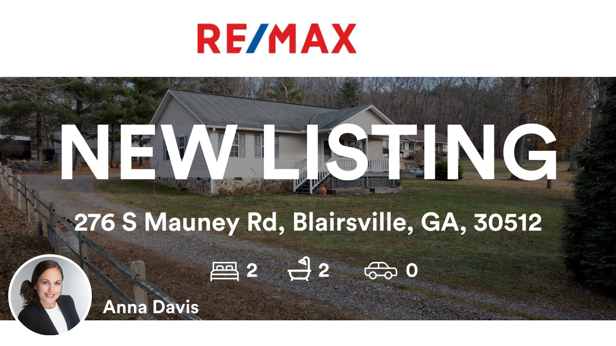 🛌 2 🛀 2
📍 276 S Mauney Rd, Blairsville, GA, 30512

My latest listing on RateMyAgent.
 400548
rma.reviews/UWc4BA8KeOVj
#LucretiaCollinsTeam #realestate #REMAXTownandCountry