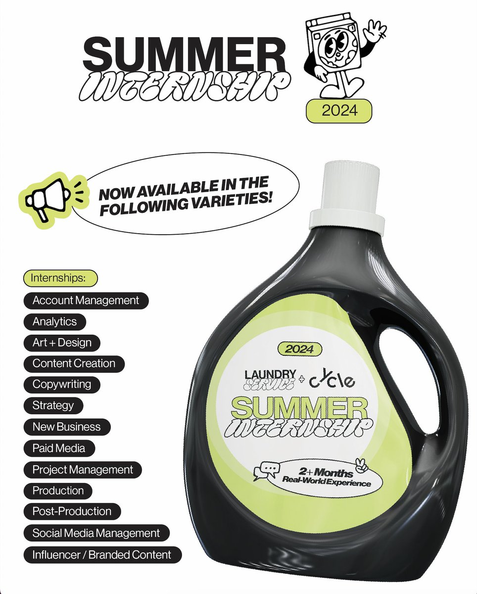 make sure your summer 2024 isn’t a wash. apply to be a <a href="/bycycle/">Cycle</a> or laundry service intern. applications close on january 3.

🔗: linktr.ee/247laundryserv…