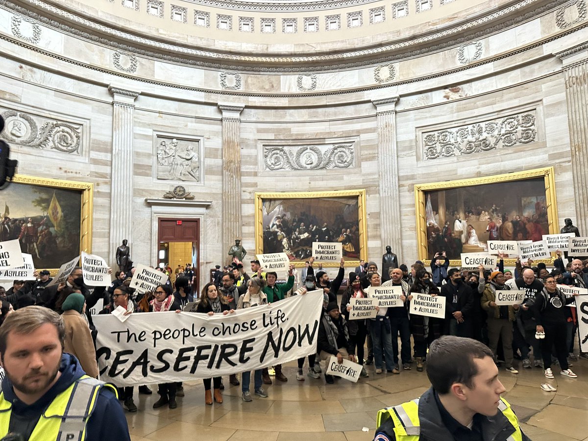 This multifaith, multiracial coalition includes Palestinian, immigrant, Jewish, labor, & racial justice groups. Each leader is risking arrest at US Capitol to resist military funding to Israel & anti-immigrant policies. The people demand: #CeasefireNow & #DemilitarizeTheBorder!