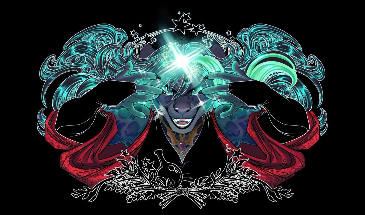 CockiestSpaniel's tweet image. Commission for Sithby of his leopardess witch having a Hexgirl moment. I mean, who doesn’t love the Hexgirls?