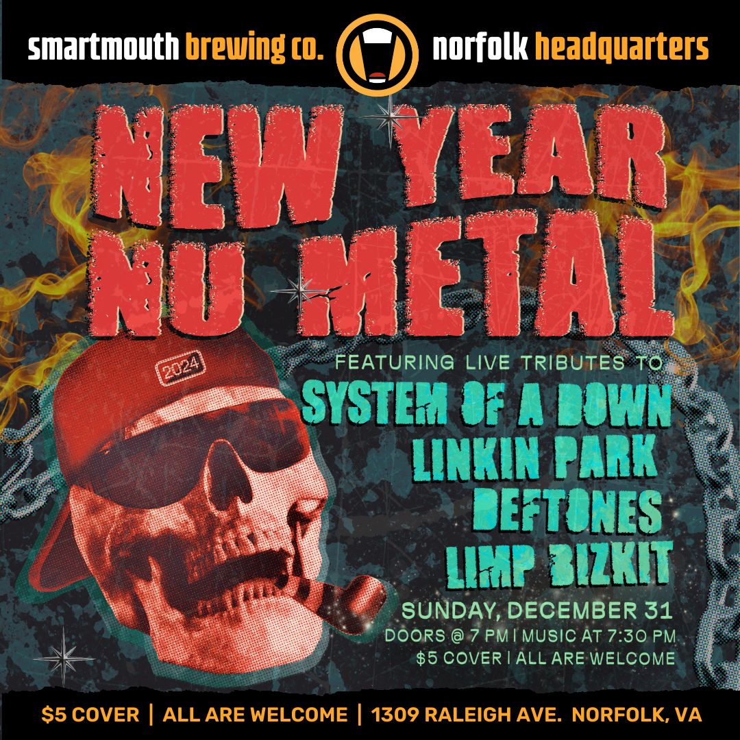 🎉 ★ ⛓️ NEW YEAR, NÜ METAL ⛓️ ★ 🎉
New Year's Eve | Sunday, December 31st | 7pm-1am
Doors at 7pm | Music at 7:30pm
$5 door cover | all ages

Hey you, big star ⭐️ Keep on rollin' rollin' rollin' into 2024 with Smartmouth!

MORE INFO: buff.ly/475CNSD