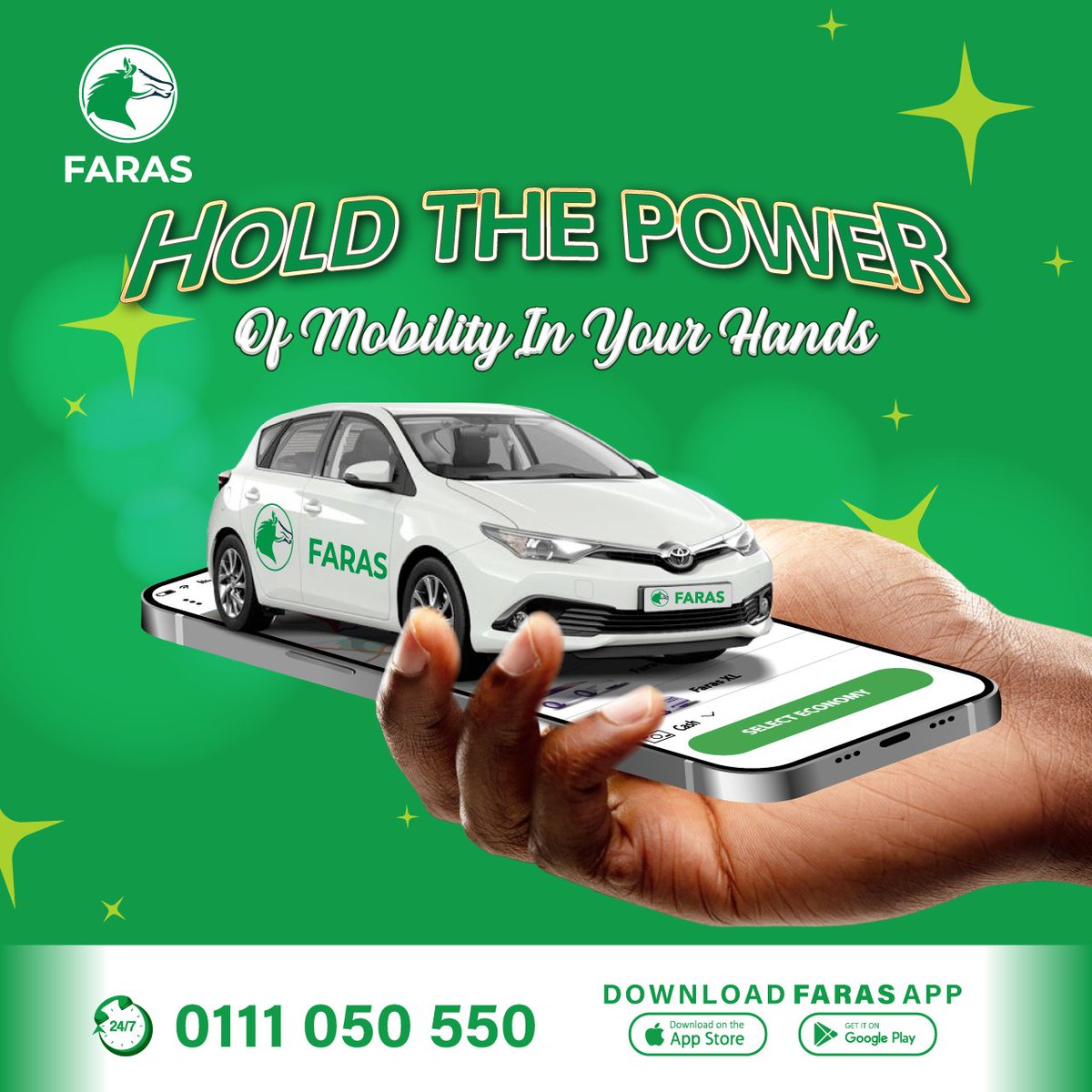 Empower your journey with Faras Cab - where the power of mobility is in your hands! 

Seamless rides, at your command. Take control of your travel experience with Faras! 

Join faras.link/faras.  

#EmpowerYourJourney #FarasCab #MobilityMatters