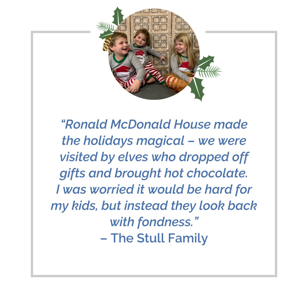 Celebrating the holidays away from home can be hard, but you help make special moments possible for families staying at Ronald McDonald House, and we are so grateful. ❤️ We wish you a very happy holiday season! Learn more: ronaldhousechicago.org