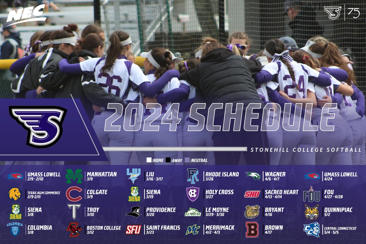 Stonehill Athletics (@gostonehill) on Twitter photo ‼️ THE SOFTBALL SLATE IS HERE ‼️
<a href="/Stonehillsball/">Stonehill Softball</a> announces its 5️⃣0️⃣ game schedule for the spring of 2️⃣0️⃣2️⃣4️⃣!
Mark your calendars 📅👀
➡️ bit.ly/3TyYI1y
#GoHill | #NECSB ‼️ THE SOFTBALL SLATE IS HERE ‼️
<a href="/Stonehillsball/">Stonehill Softball</a> announces its 5️⃣0️⃣ game schedule for the spring of 2️⃣0️⃣2️⃣4️⃣!
Mark your calendars 📅👀
➡️ bit.ly/3TyYI1y
#GoHill | #NECSB