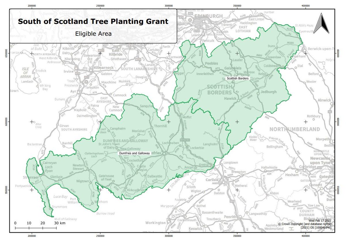 🗺️ Live in the Scottish Borders or Dumfries & Galloway? 

🌳 Then check out the South of Scotland Tree Planting Grant!

Field margin trees, orchards, treelines, individual parkland trees & small woodlands (of <0.25 hectares) are all eligible.

Apply 👉 buff.ly/3RmWTSi