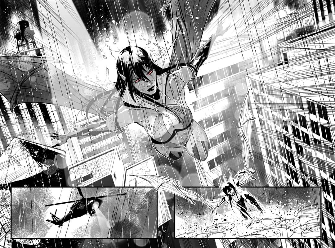 From Vampirella vs The Superpowers # 6 Is out this week! Written by Dan Abnett Art by Me Editor @NateCosby Copyright ©️ @DynamiteComics #vampirella