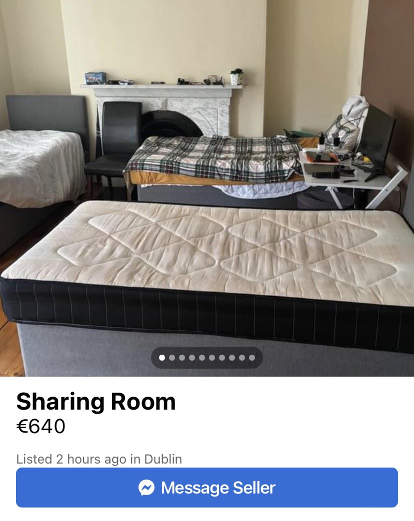 DearbhlaDuff's tweet photo. “Ah it’s surely not *that* bad up in Dublin” 

€715 a month to share a room with TWO people 

@crazyhouseprice https://t.co/LgLMF6jjNq