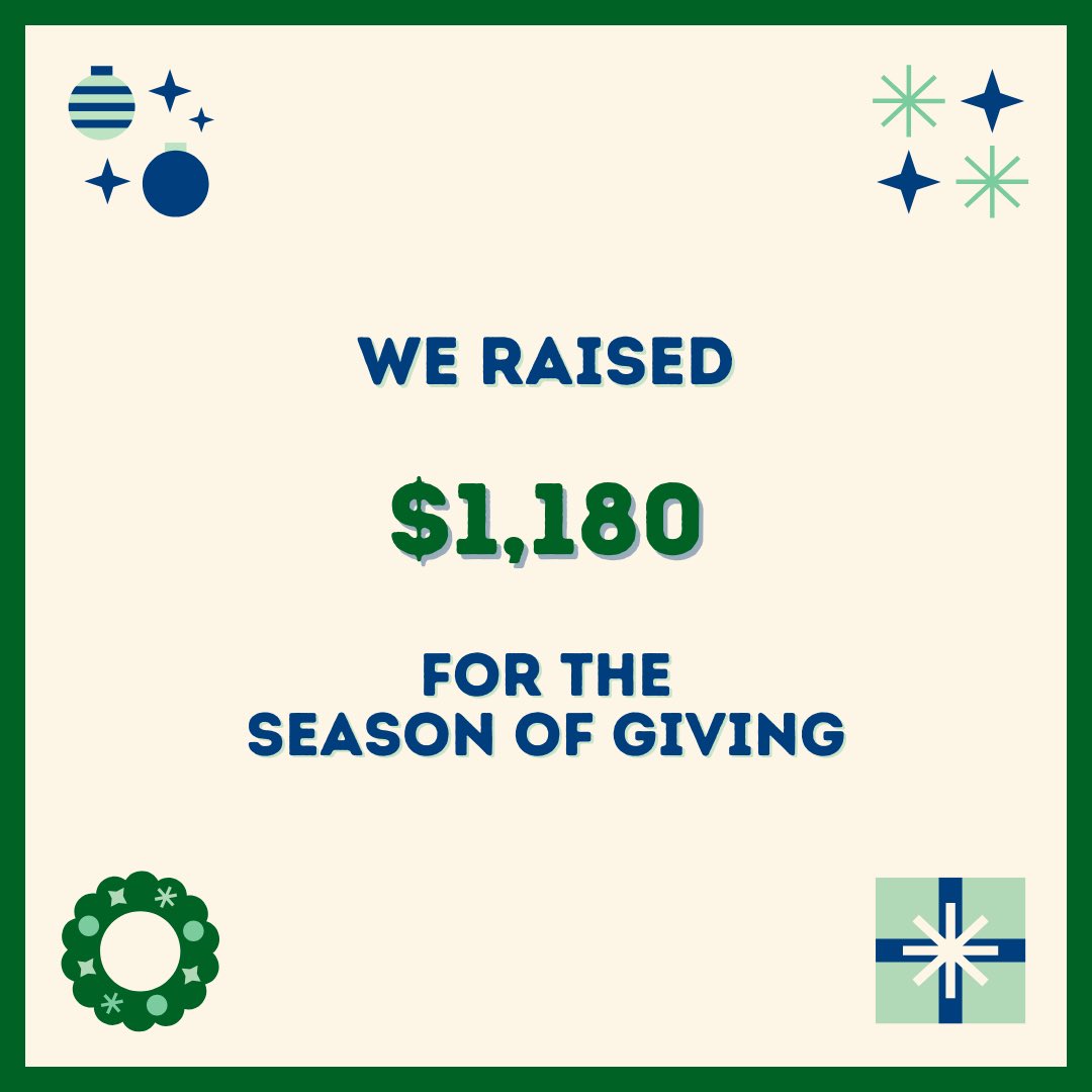 Hip hip hooray! 🎉✨ Thank you for helping us raise $1,180 during our Season of Giving. These funds will support the medical + nutrition needs of our families as they transition into 2024. 💙 If you would still like to donate, head to childrensots.org/donate.