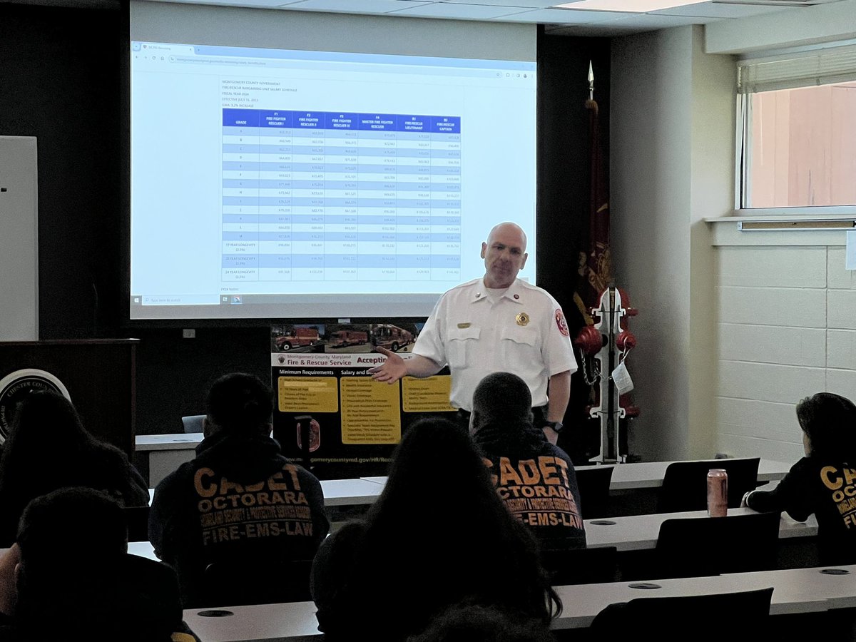 OHSPSA1's tweet image. Today the Montgomery County Fire Rescue stopped by for a recruiting presentation, thanks BC Blake #keypartner @mcfrs_news #cte #fire #ems #firstresponders @mcfrs @oactep @OJSHSLearns