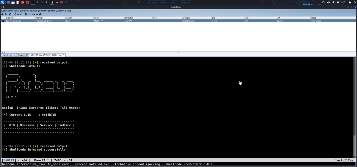 hack_git's tweet image. Interactive execute #shellcode
A simple PoC of injection shellcode into a remote process and get the output using namepipe.
github.com/MaorSabag/inte…
#cybersecurity #infosec #pentesting #redteam