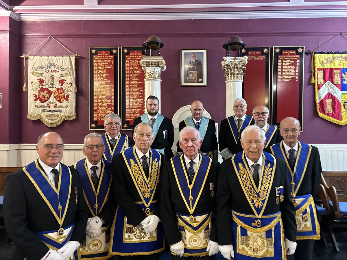 Herefordshire Freemasons travel to Carmarthen to support Bill in going into the chair of St Peter’s Lodge 476. May he enjoy his year in office. ⁦<a href="/DGLBMason/">PGM for Herefordshire, MEGS, Glos & Herefords</a>⁩ ⁦<a href="/PGLHerefords/">Herefordshire Freemasons</a>⁩ ⁦<a href="/andrewkmoore1/">Andrew Moore</a>⁩ ⁦<a href="/hfdslightblues/">Caeruleum Club</a>⁩ ⁦<a href="/KeithEckley/">Keith Eckley</a>⁩