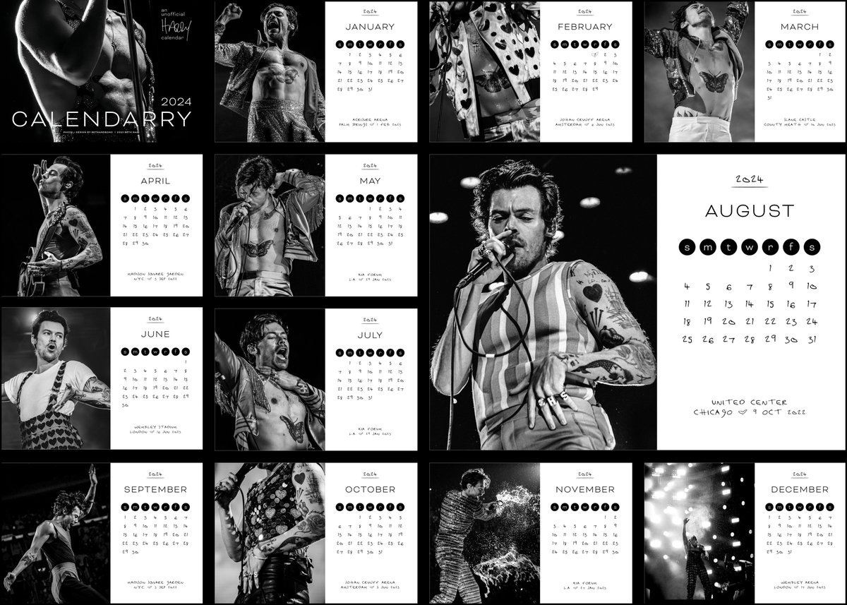 Treat Yourself (or your favorite Harry Styles fan) With Kindness! Celebrate #LoveOnTour all year round with this #HarryStyles desk calendar (in color or black/white)! Get yours at calendarry.com (or link in bio).