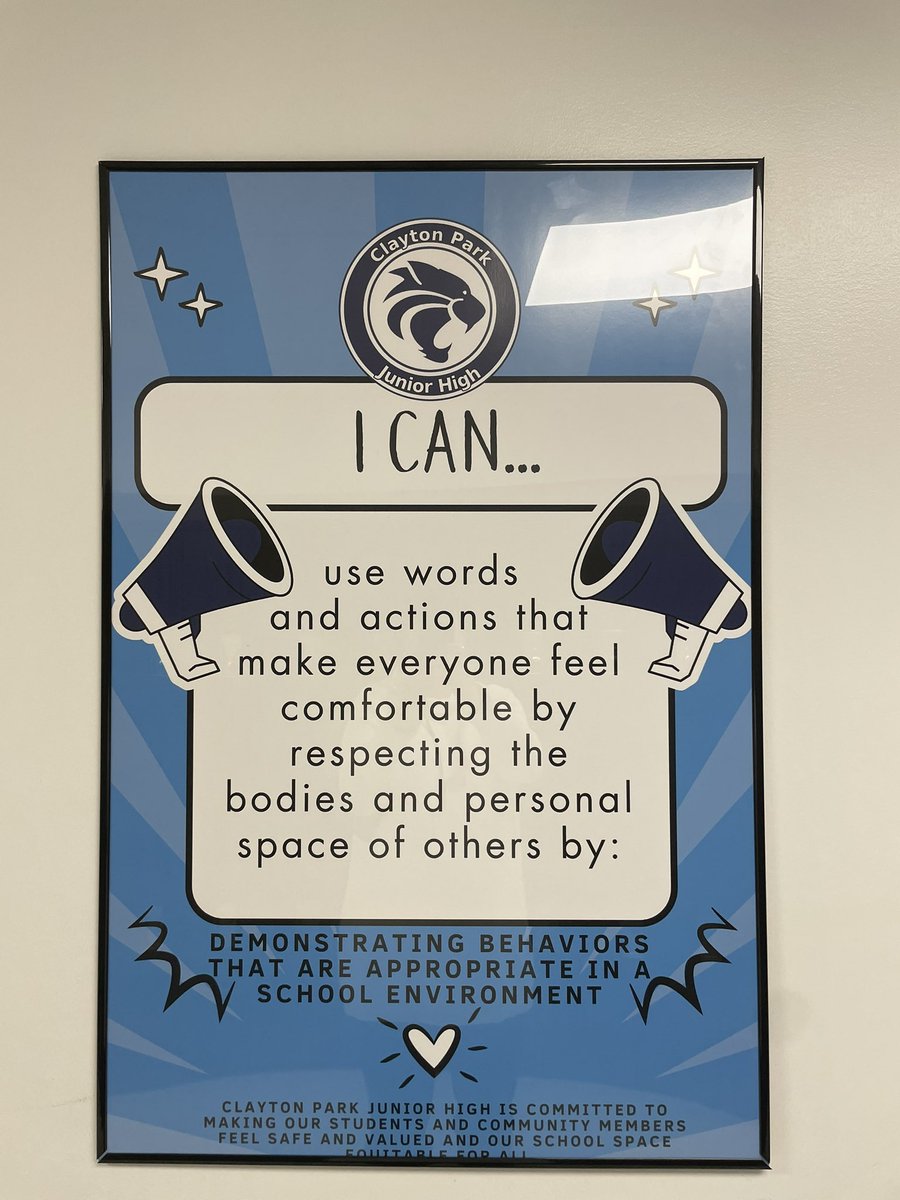 CPJHWildcats's tweet image. CPJH commitment to Equity. CPJH mission statement banner and I Can posters are now up in the modular. #ourcommitment @HRCE_NS
