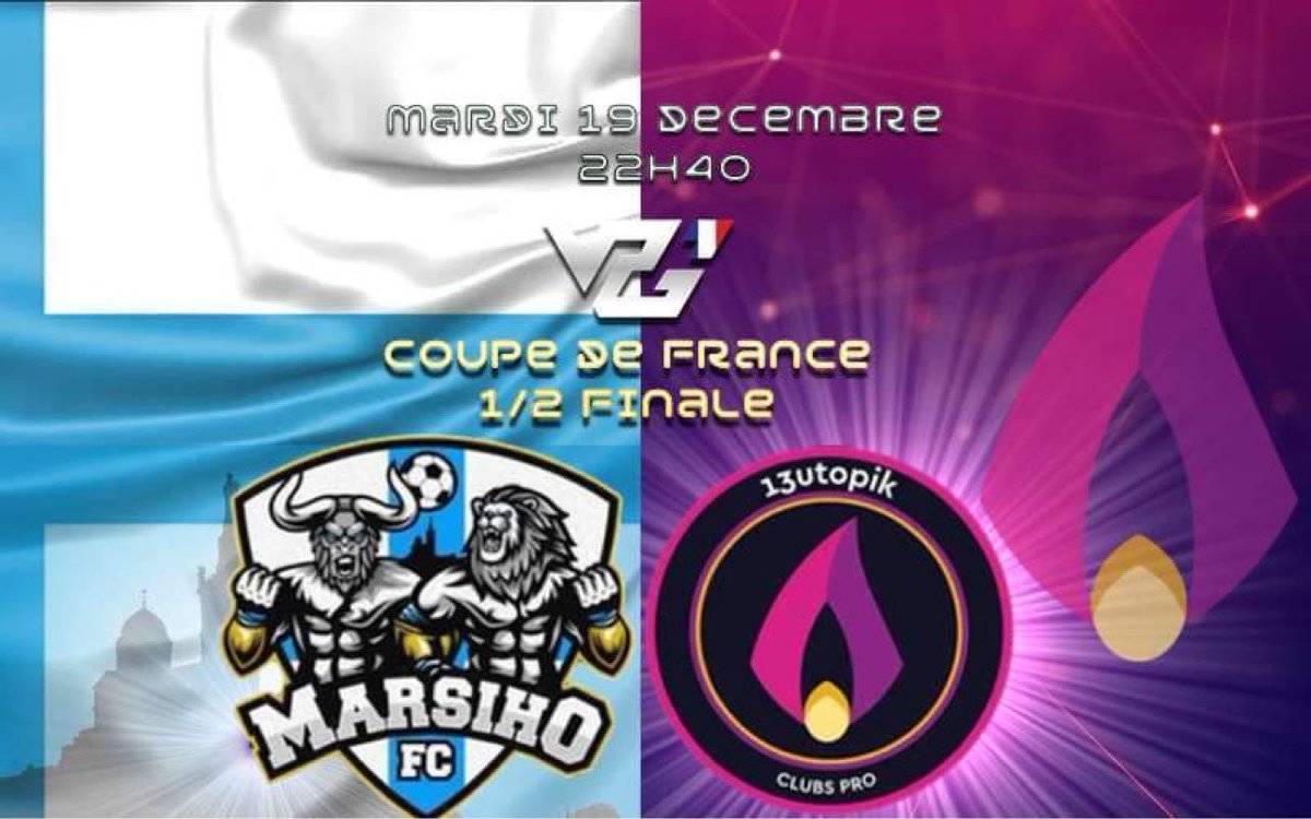 C’est PARTIIIIIIE ! 💥 1ère demi-finale entre 2 grosses équipes ! Ils se jouent déjà la 1ère place dans le championnat actuel mais qui parviendra à accéder à cette finale de coupe de France ? Réponse ce soir à 22h40 ! 🤝 @MarsihoF - @13Utopik