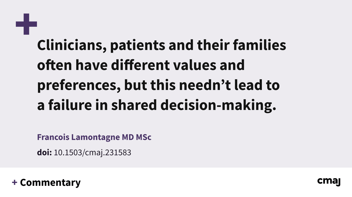 CMAJ (@cmaj) on Twitter photo Establishing trust:
Fulfilling the role of communicator in shared decision-making begins with active listening and an exploration of the patient’s perspectives.
➡️ cmaj.ca/lookup/doi/10.…
<a href="/LamontagneFran5/">Francois Lamontagne</a> Establishing trust:
Fulfilling the role of communicator in shared decision-making begins with active listening and an exploration of the patient’s perspectives.
➡️ cmaj.ca/lookup/doi/10.…
<a href="/LamontagneFran5/">Francois Lamontagne</a>