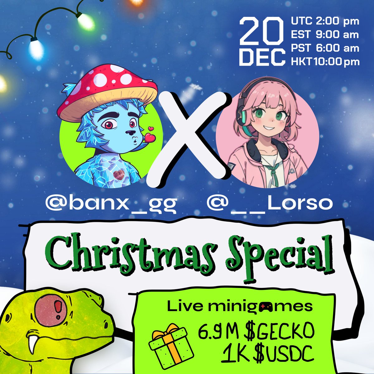 Banx.gg ๐ต Loans & Yield (@banx_gg) on Twitter photo RSVP <a href="/banx_gg/">Banx.gg ๐ต Loans & Yield</a> and <a href="/GalacticGeckoSG/">๐ฉGalactic Gecko Space Garage ๐ฆ ๐ธ ๐ช</a>
Are you ready for the best Christmas ever?
A private party
๐๐ฎ๐ป๐
๐ฎ๐ป๐ฑ ๐๐ฒ๐ฐ๐ธ๐ผ๐ ๐ต๐ผ๐น๐ฑ๐ฒ๐ฟ๐ ๐ผ๐ป๐น๐
๐ญ๐ $๐จ๐ฆ๐๐ + ๐ฒ.๐ต๐ $๐๐๐๐๐ข ๐ถ๐ป ๐ฝ๐ฟ๐ถ๐๐ฒ๐
Hosted by CT's fave anime singer streamer @__lorso RSVP <a href="/banx_gg/">Banx.gg ๐ต Loans & Yield</a> and <a href="/GalacticGeckoSG/">๐ฉGalactic Gecko Space Garage ๐ฆ ๐ธ ๐ช</a>
Are you ready for the best Christmas ever?
A private party
๐๐ฎ๐ป๐
๐ฎ๐ป๐ฑ ๐๐ฒ๐ฐ๐ธ๐ผ๐ ๐ต๐ผ๐น๐ฑ๐ฒ๐ฟ๐ ๐ผ๐ป๐น๐
๐ญ๐ $๐จ๐ฆ๐๐ + ๐ฒ.๐ต๐ $๐๐๐๐๐ข ๐ถ๐ป ๐ฝ๐ฟ๐ถ๐๐ฒ๐
Hosted by CT's fave anime singer streamer @__lorso