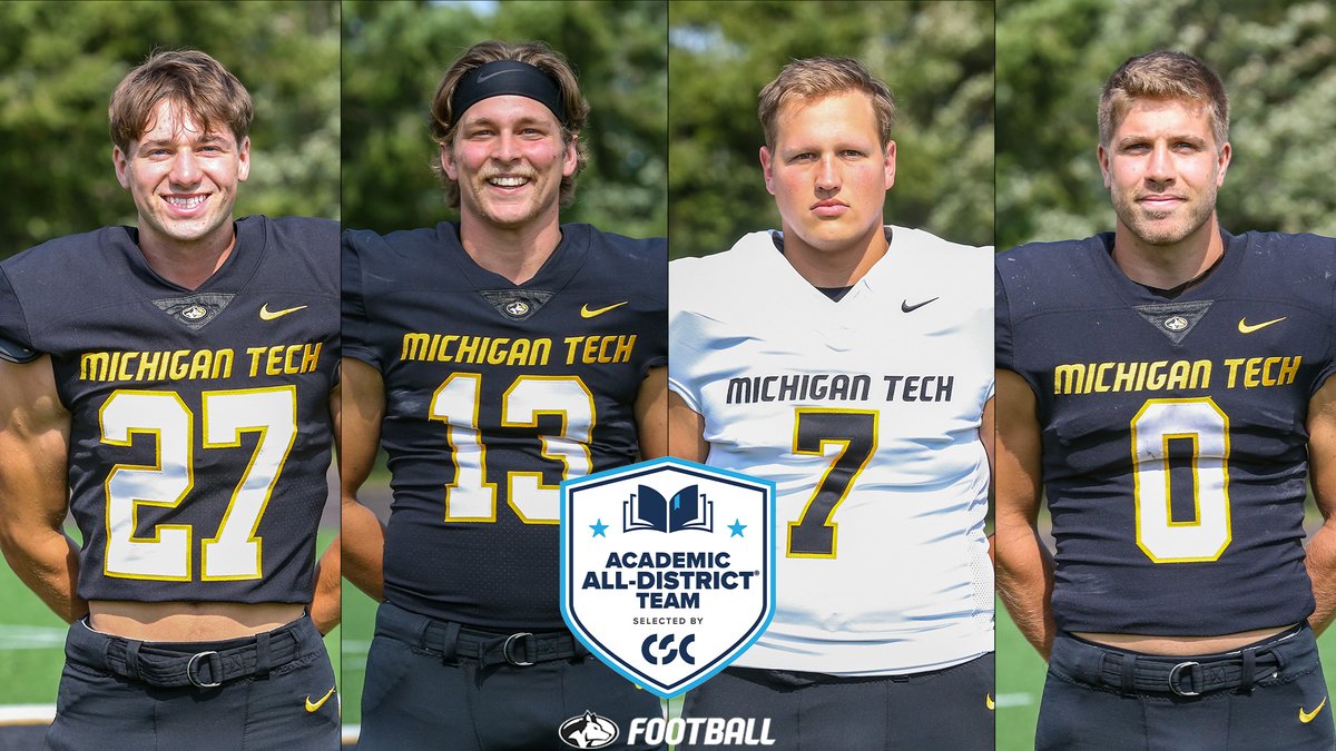 Tech Football Sees Four Named to CSC Academic All-District Team 📝: michigantechhuskies.com/sports/fball/2… #FollowTheHuskies