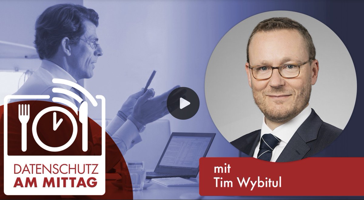 ...und wer die Einschätzungen von @TimWybitul zur jüngsten #EuGH-Rechtsprechung zu #DSGVO-Bußgeldern nachhören will, kann das bei uns tun - in der Aufzeichnung seines informativen Vortrages aus der heutigen Folge von '#Datenschutz am Mittag': stiftungdatenschutz.org/veranstaltunge…