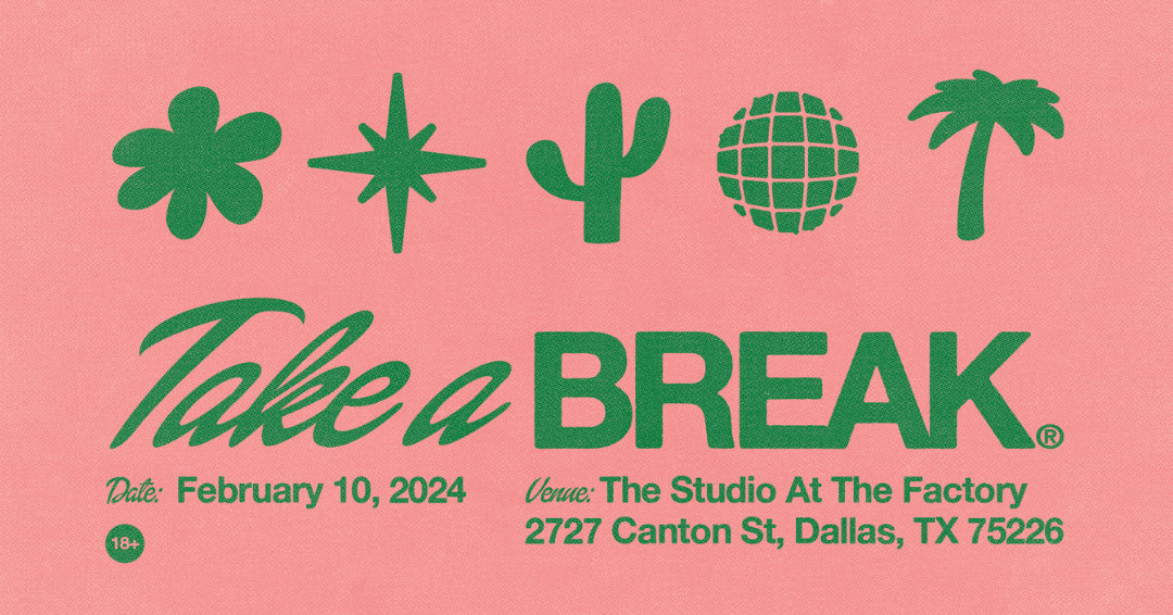 The Studio at the Factory (@studioatfactory) on Twitter photo Take a Break is coming to DALLAS <a href="/studioatfactory/">The Studio at the Factory</a> on February 10! Get your tickets NOW! Take a Break is coming to DALLAS <a href="/studioatfactory/">The Studio at the Factory</a> on February 10! Get your tickets NOW!