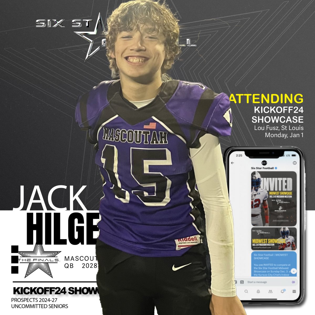 KICKOFF24 SHOWCASE | Jack Hilgendorf | QB | 2028 | Mascoutah (IL) | @JackHilgendorf1 ⭐ Excited to announce Jack Hilgendorf will be attending the Kickoff24 Showcase!! 📆Jan 1 📍Lou Fusz — St. Louis (Indoor) REGISTER sixstarfootball.com/six-star-footb…