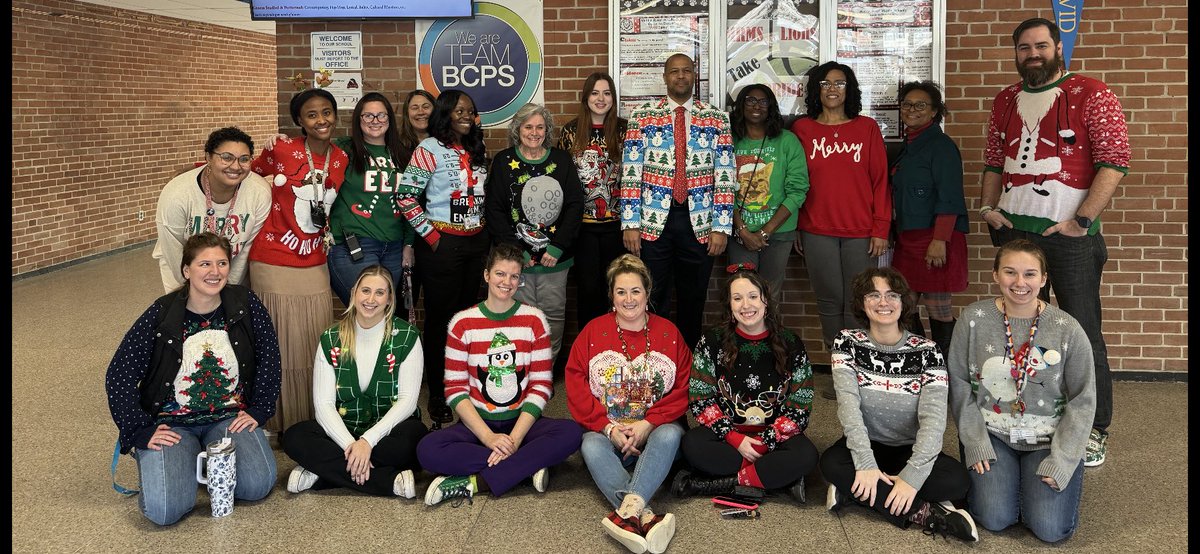 Ugly Sweater Day at MRMS <a href="/MRMSlions/">Middle River Middle</a> <a href="/ERothman31/">Evan Rothman</a> <a href="/AtwoodStarkey/">Sarah Atwood-Starkey</a> <a href="/RuddenJamie/">Mrs. Rudden</a> <a href="/MrsJones_410/">Mrs. Jones</a> <a href="/IBmsSchuler/">Carey Schuler</a>