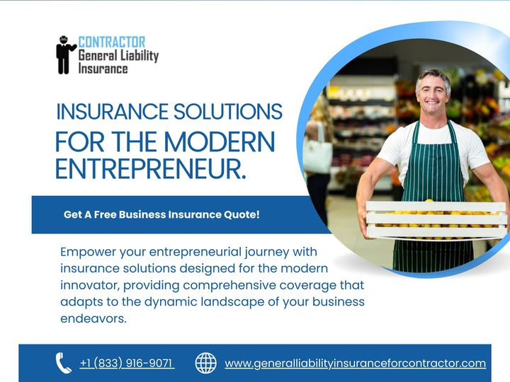 For the modern entrepreneur, insurance is a crucial aspect of risk management. Get the best insurance quote online for free. Contact us at 833-916-9071 or visit our website at …alliabilityinsuranceforcontractor.com.

#Insurance 
#InsuranceCoverage 
#InsurancePolicies
#BusinessInsurance