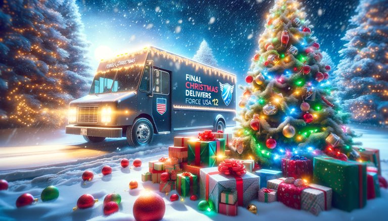 EvolutionAust's tweet image. The 'Force USA' delivery truck ready for action.