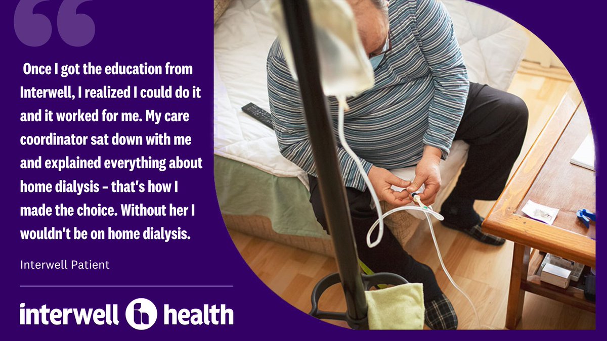 The holidays may feel very different for those with end-stage kidney disease. But an optimal start to home dialysis can keep people closer to their traditions. Learn how we’re bringing #kidneycare home at interwellhealth.com/who-we-are/new…