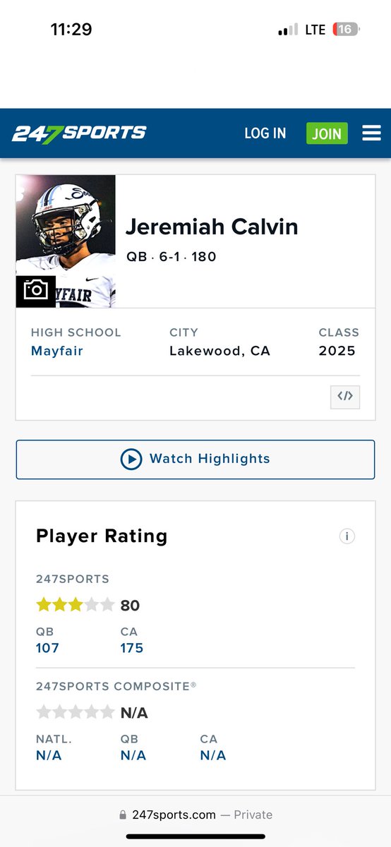 Blessed and thankful to be rated a 3 Star Quarterback on 247Sports! Thank you @GregBiggins