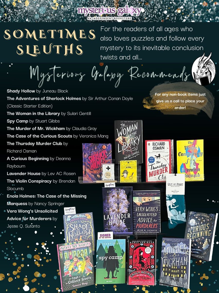 Galaxy, we have more bookish recs based on the vibe you are looking for! Today's vibe is: SOMETIMES SLEUTHS For the readers of all ages who also loves puzzles and follow every mystery to its inevitable conclusion twists and all... Need more recs -> buff.ly/48GxZED
