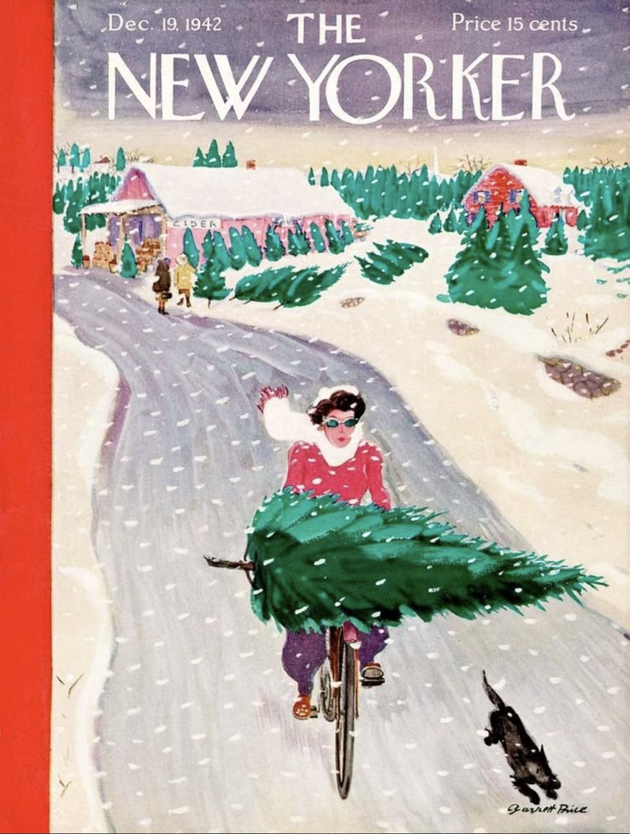 De #fietser… 
#TheNewYorker #Kerstmis #Christmas