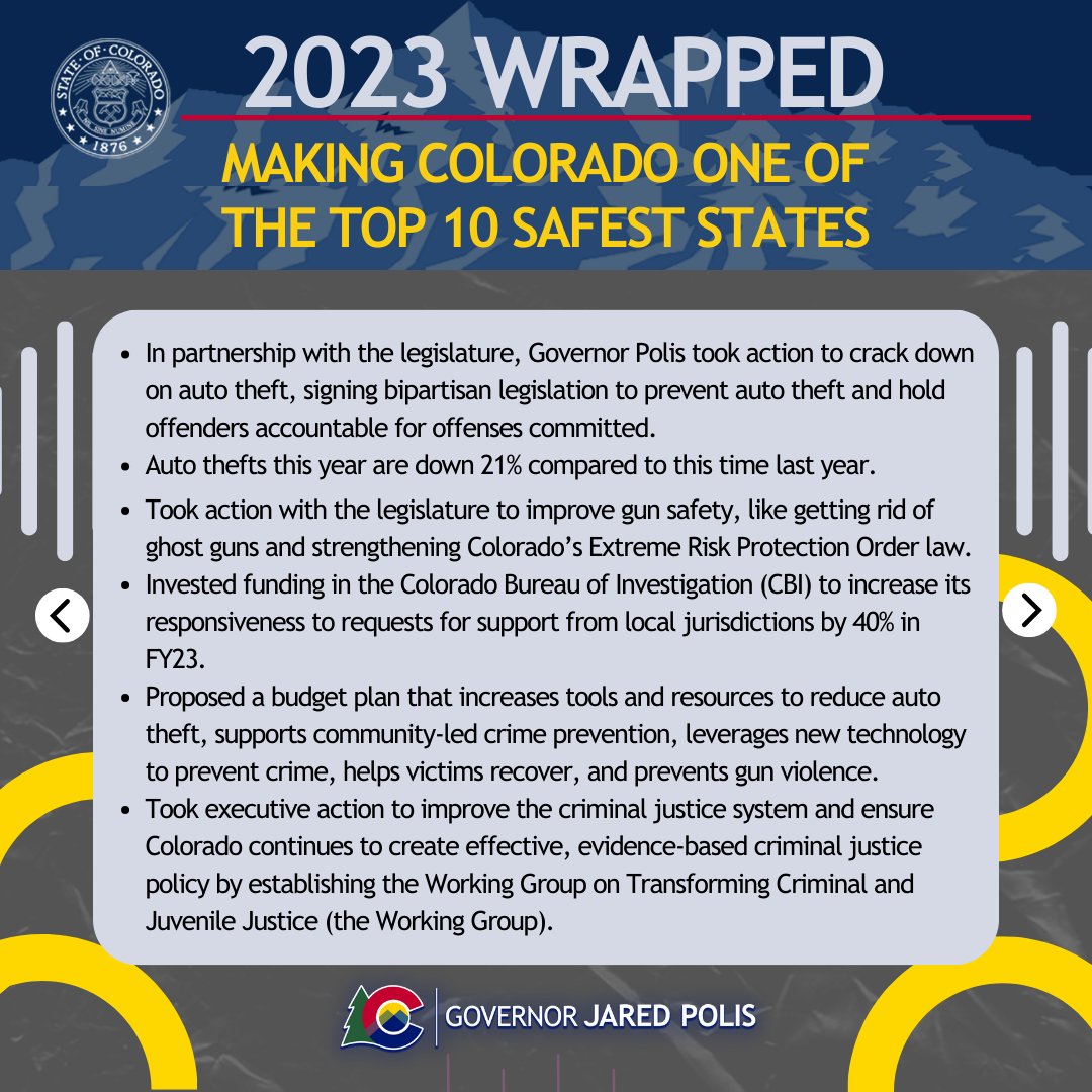 Making Colorado one of the Top 10 Safest States