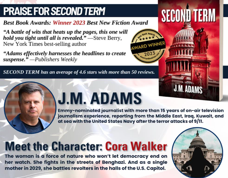 Praise for SECOND TERM
'It's engaging and believable. Adam's understanding of government and politics is incredible. He is a visceral writer with an unbeatable female protagonist
#bookreview #politicalthriller #books #SecondTerm #BooksWorthReading #holidaygiftguide #mustreadbooks