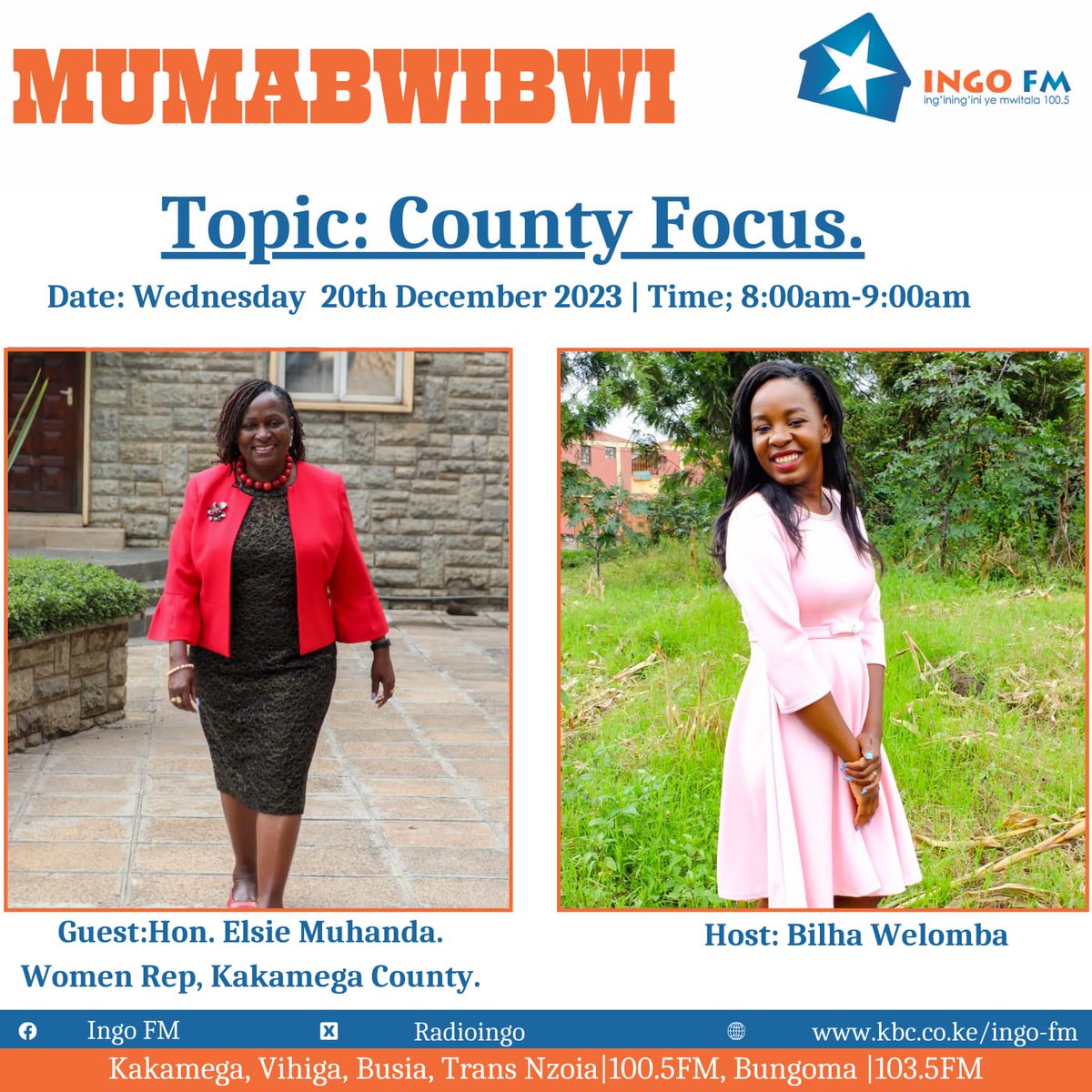 Tomorrow morning I'll be hosted @Radioingo studio 🎙️ where I will delve on my scorecard, as well as future plans for the betterment of Kakamega County and the nation at large.