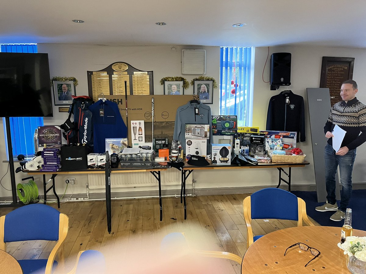 Fantastic prize table at the Pro’s draw on Sunday thanks @tomsproshop and everyone who attended for a great afternoon