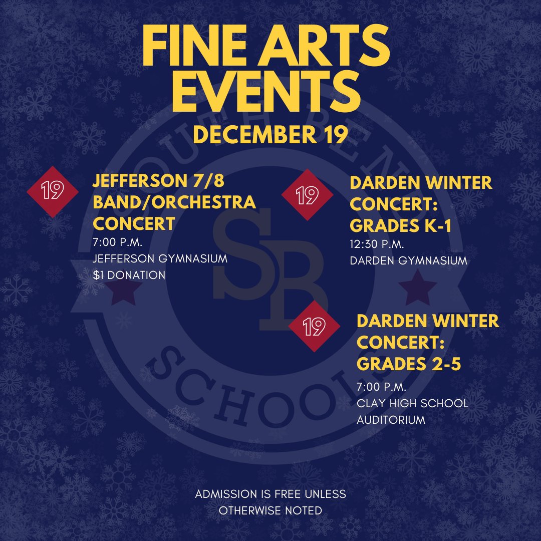 Don't miss tonight's winter events – the final ones before the holiday break. ❄️ Show your support for our students!