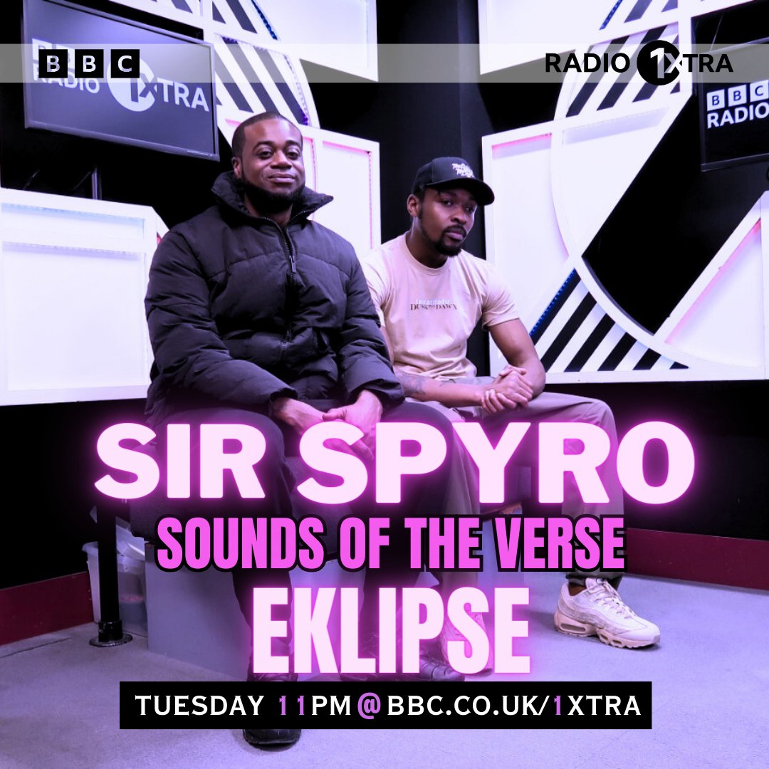 11pm Tonight on @1xtra 📻

@mreklipse is stepping up for a #SoundsOfTheverse freestyle ✍🏿📚

New 🔥 & Instrumental mix