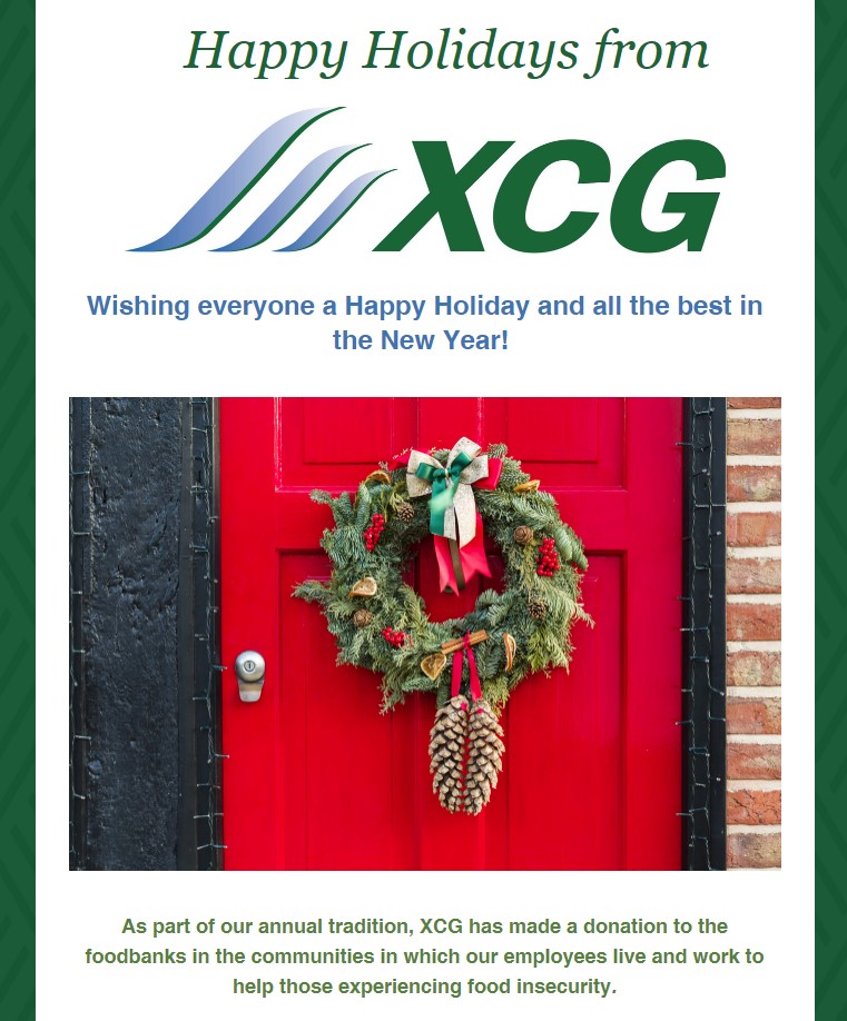 Wishing everyone a safe and happy holiday season, from all of us at XCG!