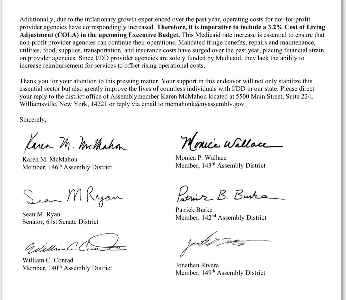 Assemblymember Karen McMahon (@mcmahonfornys) on Twitter photo The workforce crisis facing Direct Support Professionals who serve individuals with developmental disabilities must be addressed.
Yesterday, I sent a letter to <a href="/GovKathyHochul/">Governor Kathy Hochul</a> calling for support for these vital workers in the upcoming executive budget. The workforce crisis facing Direct Support Professionals who serve individuals with developmental disabilities must be addressed.
Yesterday, I sent a letter to <a href="/GovKathyHochul/">Governor Kathy Hochul</a> calling for support for these vital workers in the upcoming executive budget.