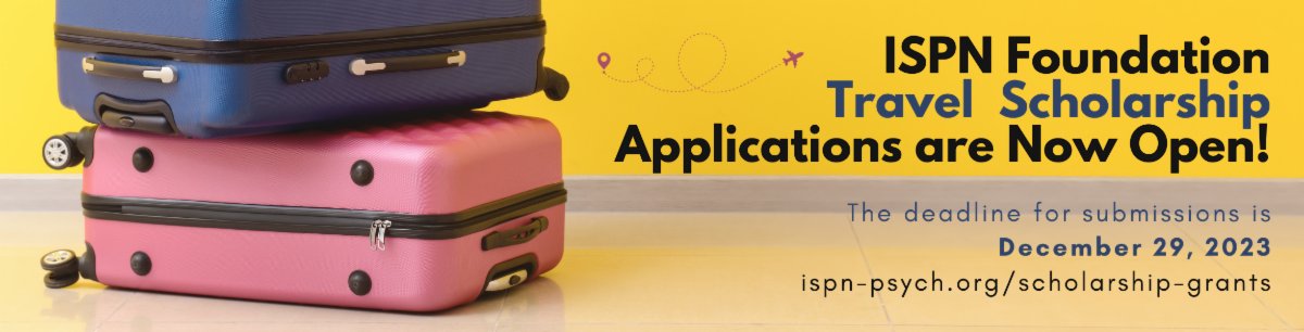 Time is running out to apply for ISPN Foundation travel scholarships. Apply by Dec. 29th to receive up to $1,500 toward expenses to attend ISPN's 2024 Conference on April 5-6. ispn-psych.org/scholarships-g… @ispnconnect