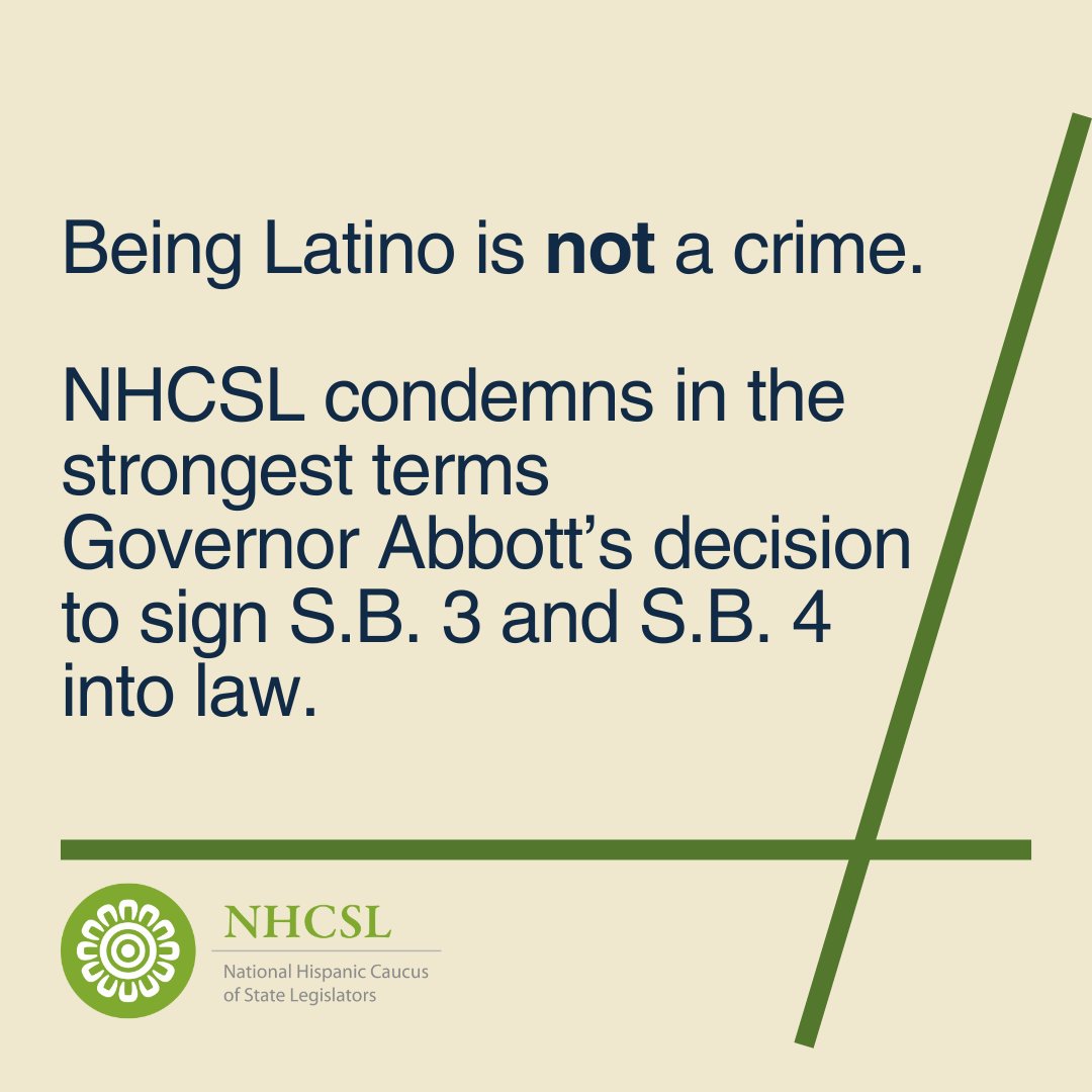 NHCSL's statement on Governor Greg Abbott's decision to sign Texas' S.B. 3 and S.B. 4 into law:
nhcsl.org/media/news/nhc…