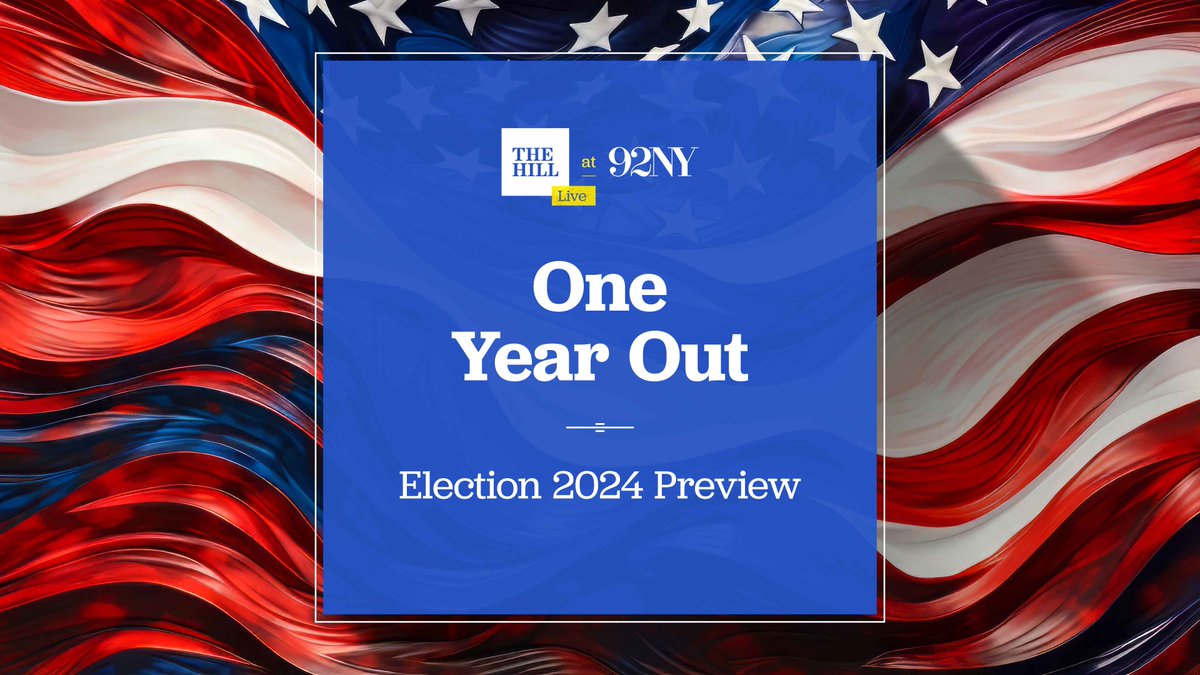 Tonight - The Hill & @92ndStreetY host their inaugural partnership for an evening of politics, pundits, and predictions about what to expect on the campaign trail to November 5, 2024. Our experts will discuss the many pit-stops and landmarks for the upcoming elections, as we